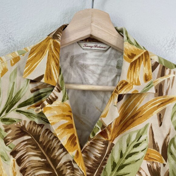 Tommy Bahama Womens Small 100% Silk Tropical Leaf Print Blouse Shirt Hawaiian - Picture 7 of 9
